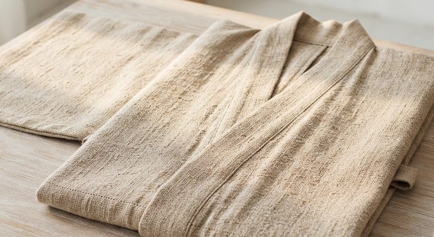 Textured Sand Kimono — detail view