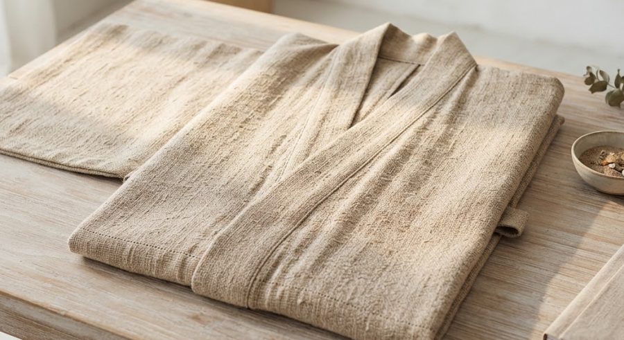 Textured Sand Kimono — alternate view